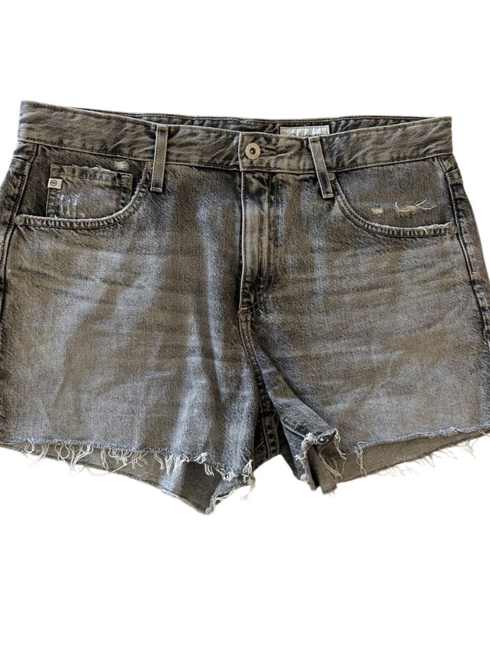 Ag Adriano Goldschmied Gray Distressed Hailey cut off ex-boyfriend Short 31